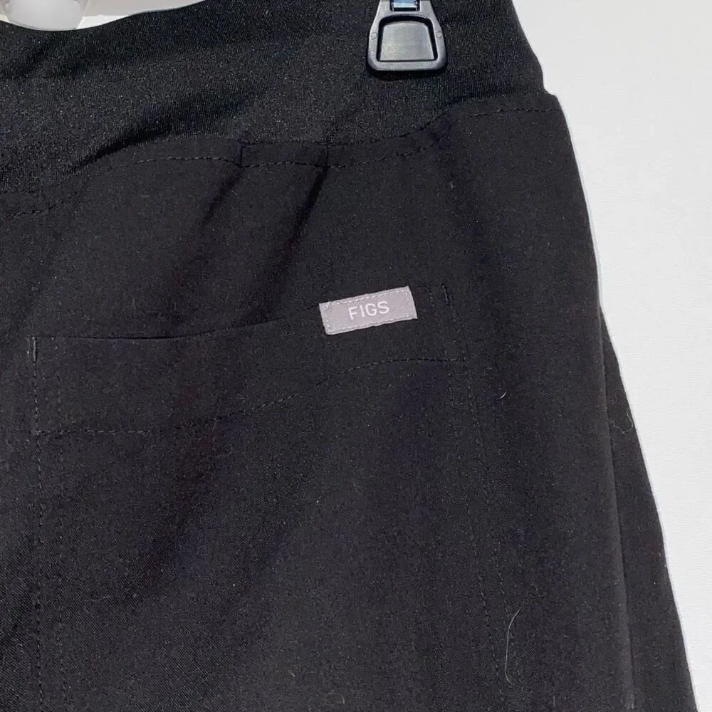 FIGS Men's Black Technical Medical Drawstring Cargo Stretch Scrub Pants‎ Large